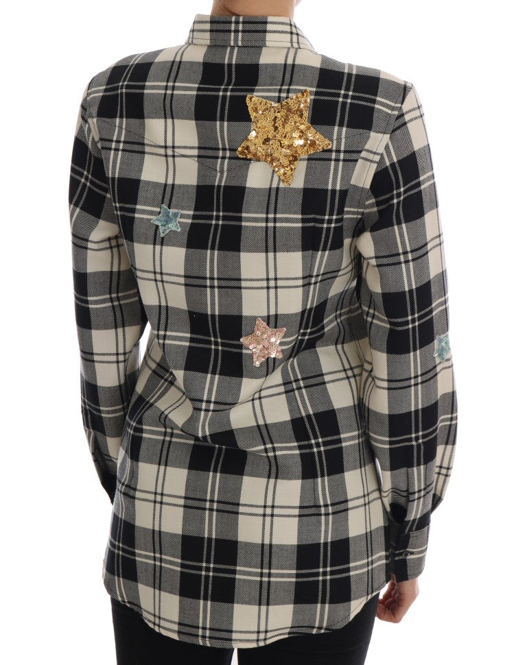 Dolce & Gabbana Black White Fairy Tale Crystal Shirt Dolce & Gabbana
