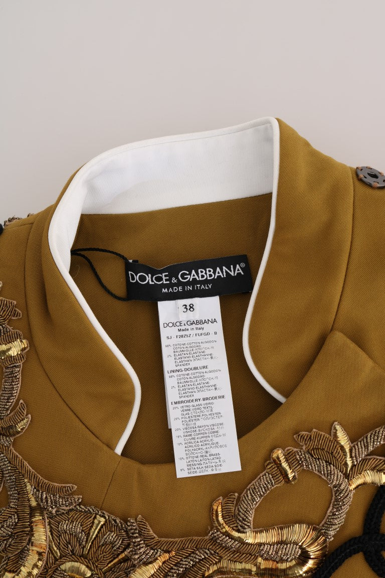 Dolce & Gabbana Yellow Crystal Cross Vest Jacket Dolce & Gabbana