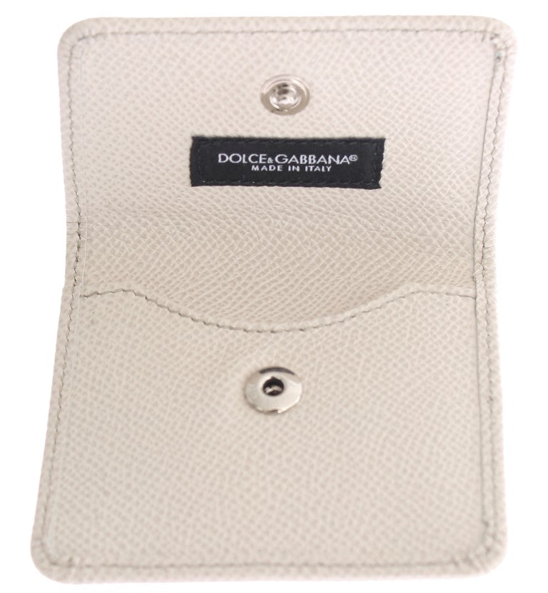 Dolce & Gabbana White Dauphine Leather Case Wallet Dolce & Gabbana