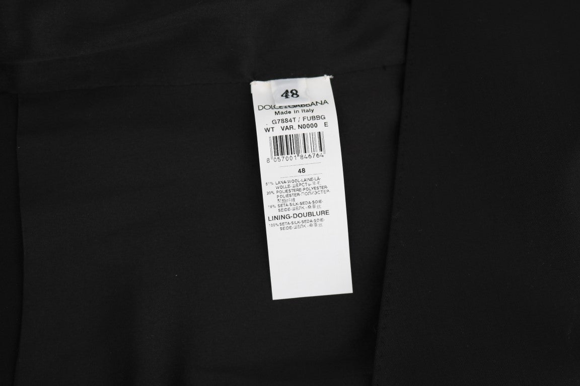 Dolce & Gabbana Black Wool Silk Vest Dolce & Gabbana