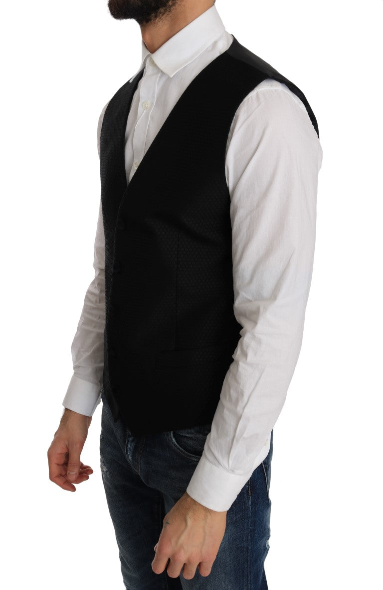 Dolce & Gabbana Black Polka Dot Pattern Vest Dolce & Gabbana