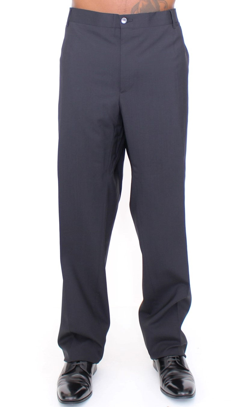 Dolce & Gabbana Black Wool Stretch Pleated Pants Dolce & Gabbana