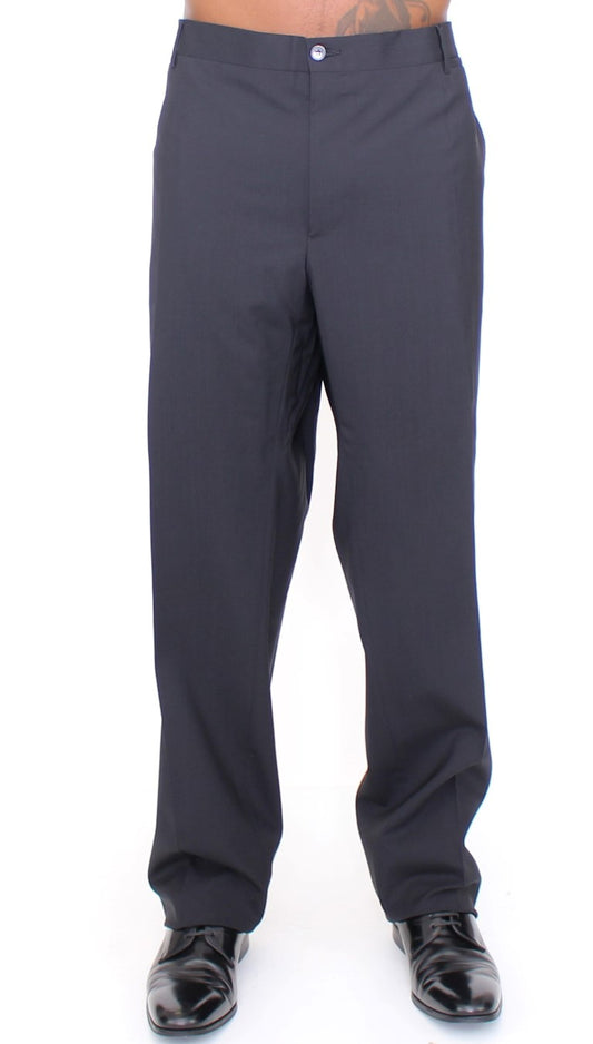 Dolce & Gabbana Black Wool Stretch Pleated Pants Dolce & Gabbana