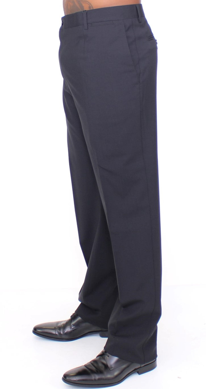 Dolce & Gabbana Black Wool Stretch Pleated Pants Dolce & Gabbana