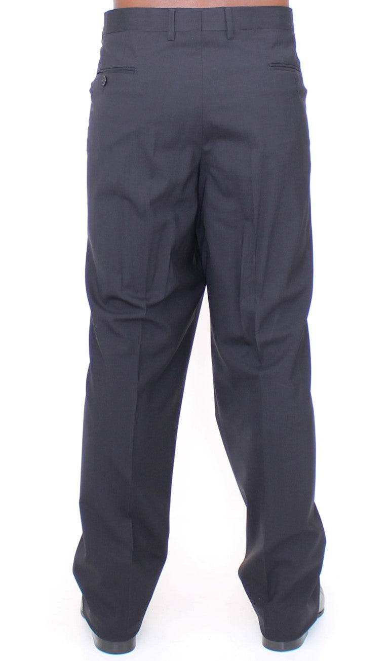 Dolce & Gabbana Black Wool Stretch Pleated Pants Dolce & Gabbana