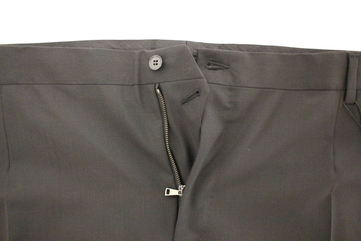 Dolce & Gabbana Black Wool Stretch Pleated Pants Dolce & Gabbana
