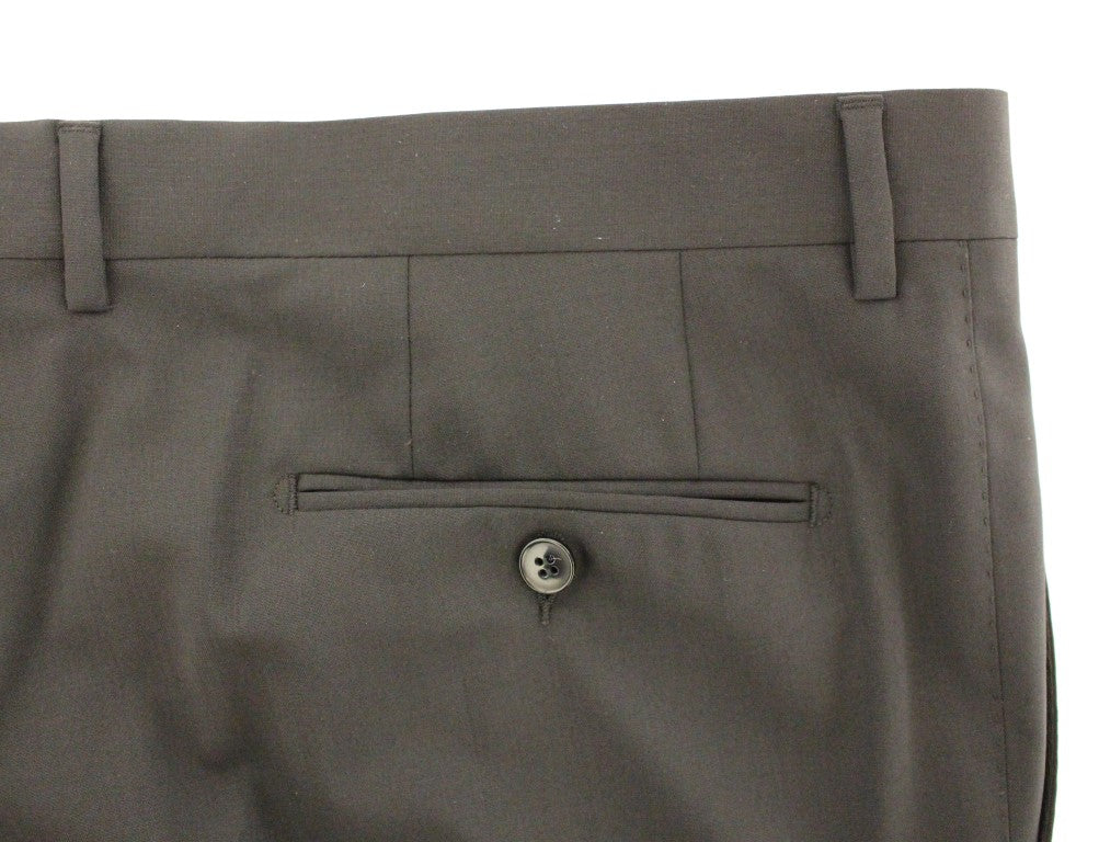 Dolce & Gabbana Black Wool Stretch Pleated Pants Dolce & Gabbana