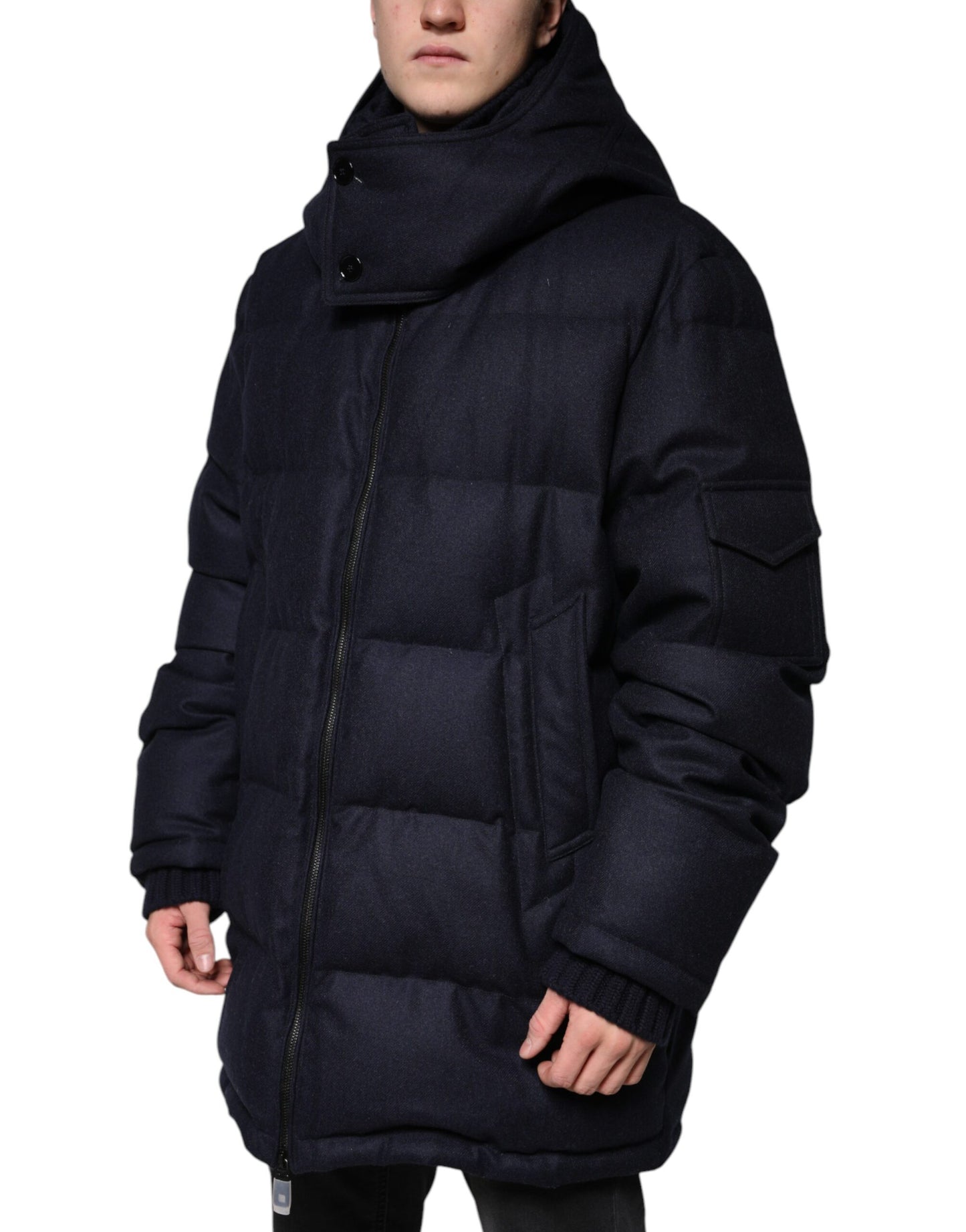 Dolce & Gabbana Black Nylon Hooded Puffer Men Coat Jacket Dolce & Gabbana
