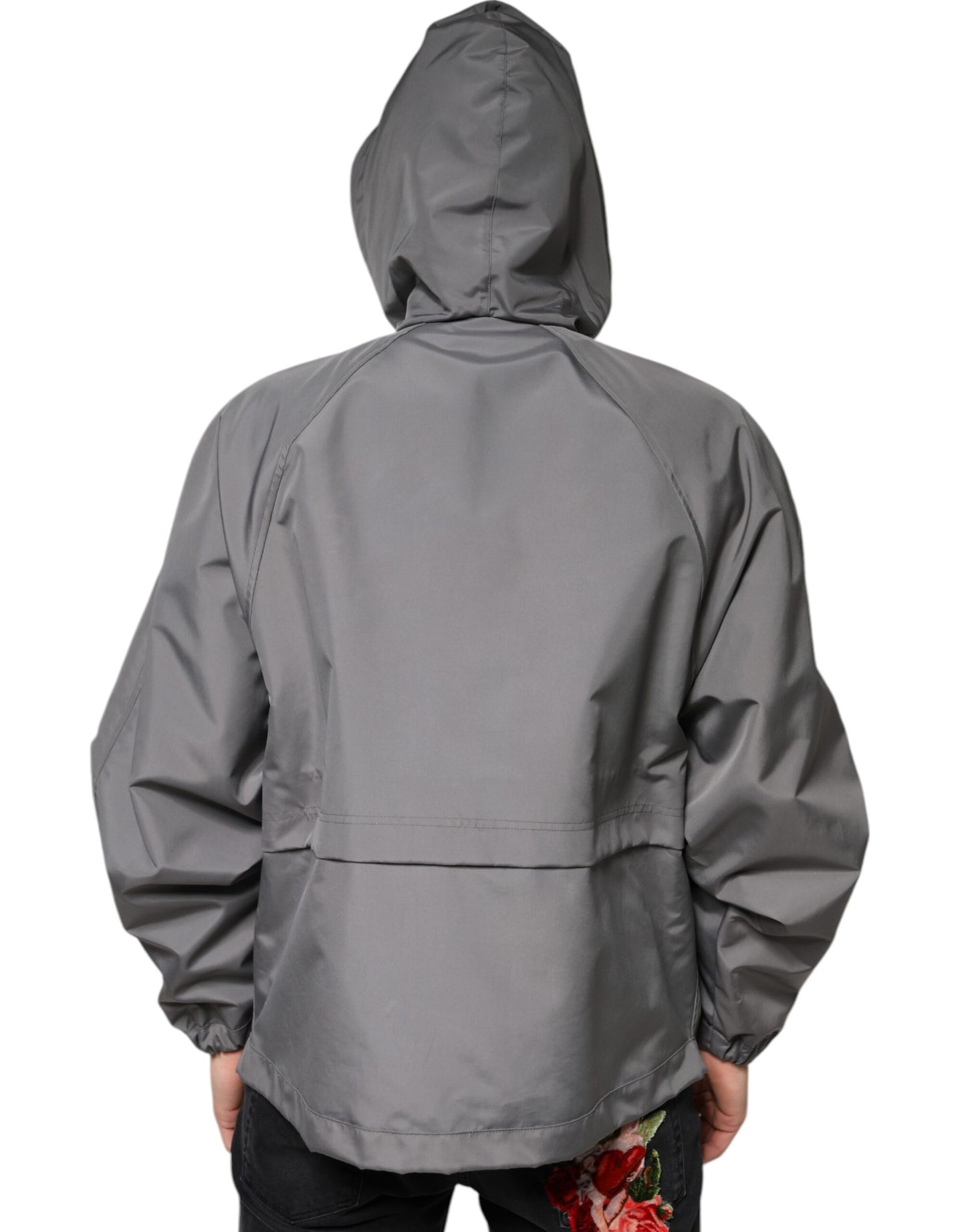 Dolce & Gabbana Gray Polyester Hooded Men Full Zip Jacket Dolce & Gabbana