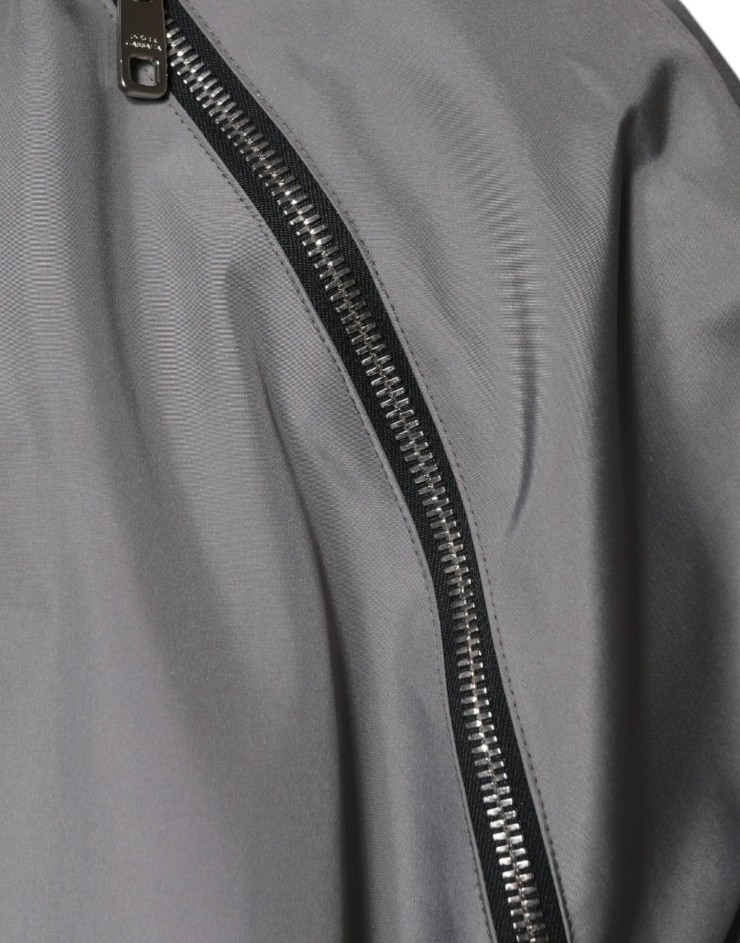 Dolce & Gabbana Gray Polyester Hooded Men Full Zip Jacket Dolce & Gabbana