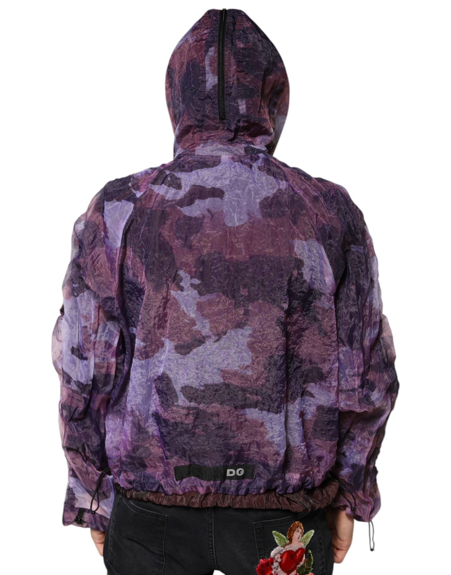 Dolce & Gabbana Purple Camouflage Hooded Men Blouson Jacket Dolce & Gabbana