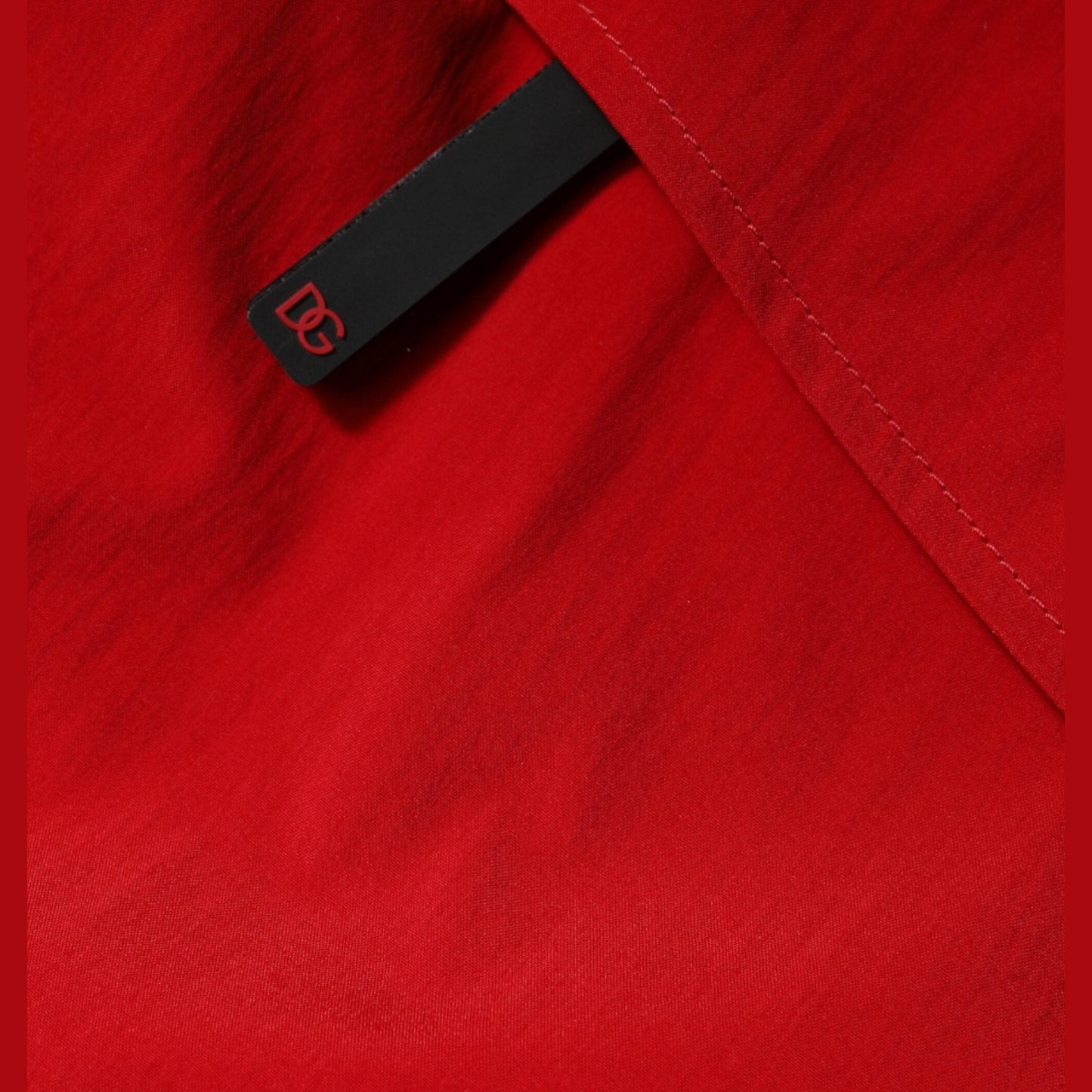 Dolce & Gabbana Red Nylon Hooded Men Full Zip Parka Jacket Dolce & Gabbana