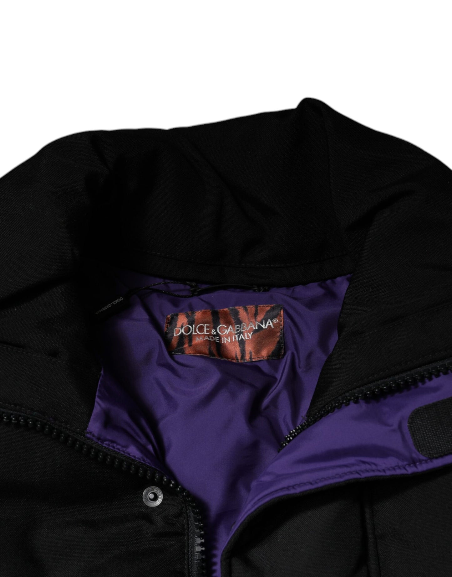 Dolce & Gabbana Black Nylon Puffer Men Full Zip Jacket Dolce & Gabbana