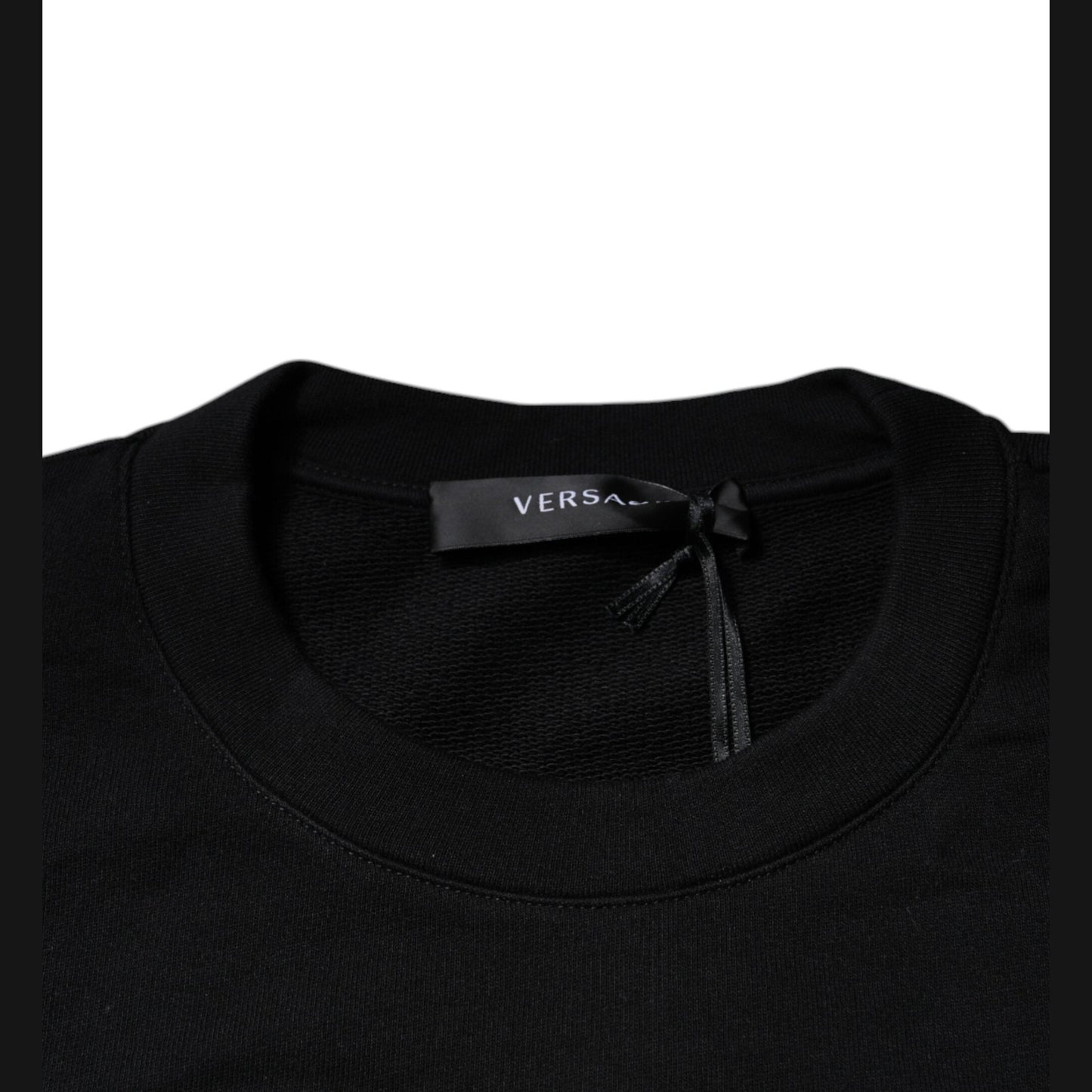 Versace Black Medusa Embroidery Crew Neck Pullover Sweater Versace