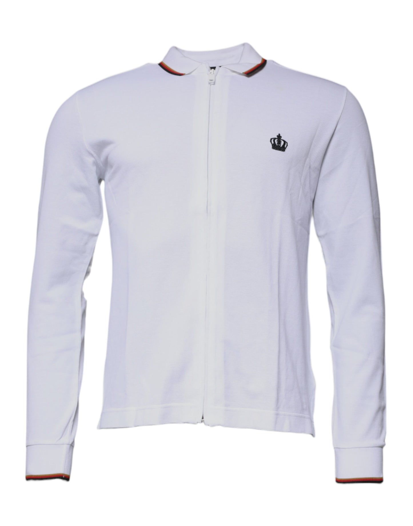 Dolce & Gabbana White Crown Men Full Zip Sweatshirt Sweater Dolce & Gabbana