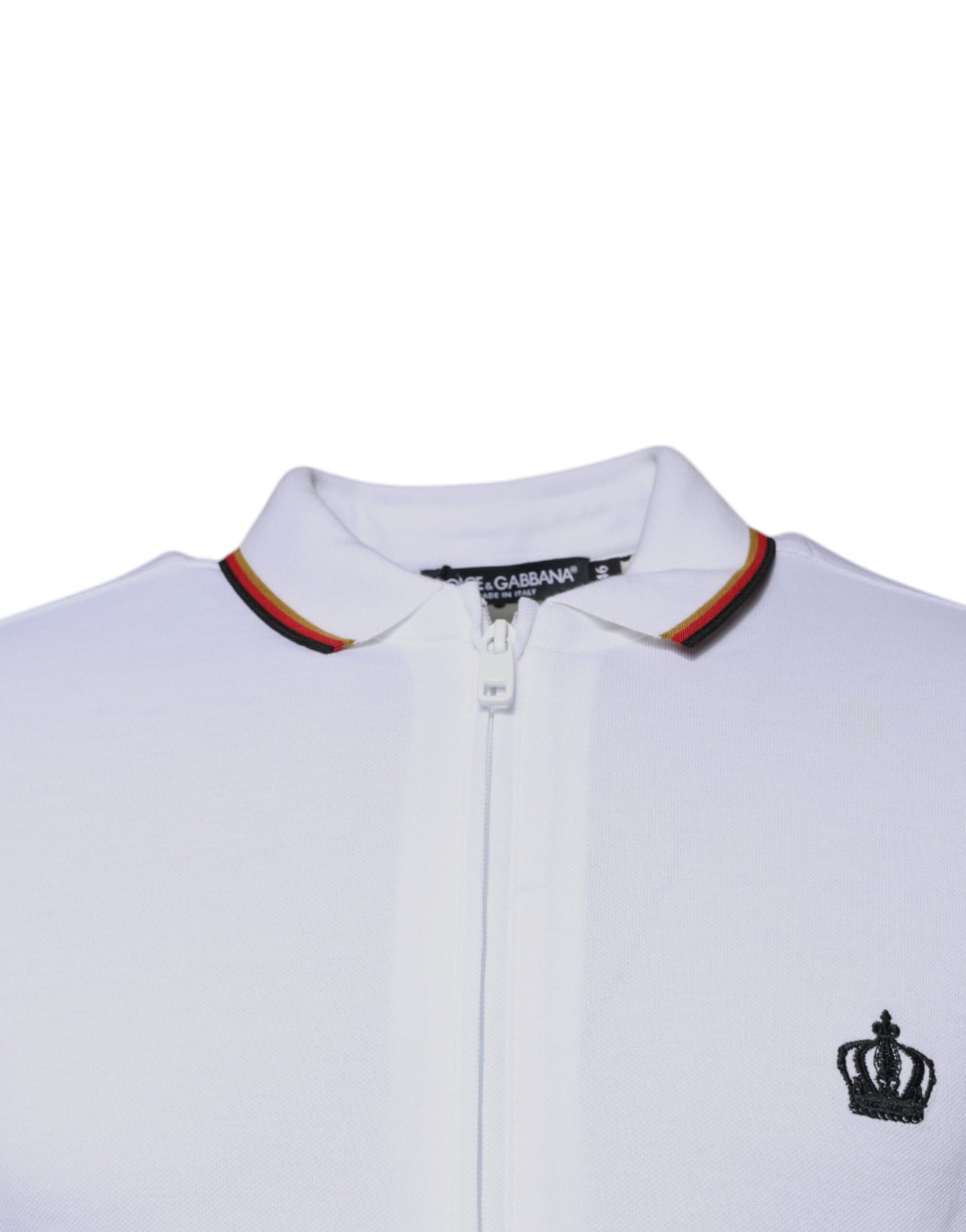 Dolce & Gabbana White Crown Men Full Zip Sweatshirt Sweater Dolce & Gabbana