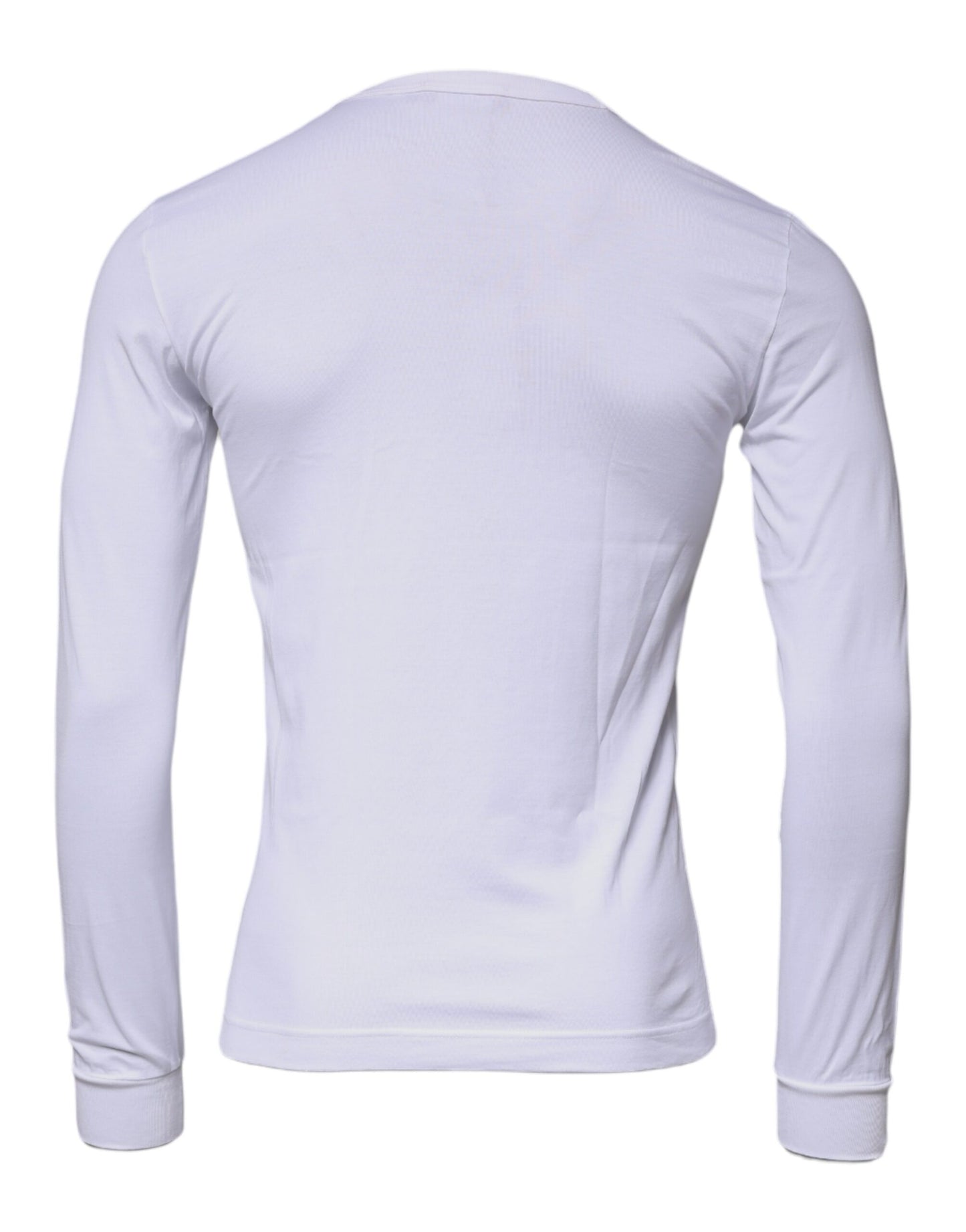Dolce & Gabbana White Crown Crew Neck Cotton Pullover Sweater Dolce & Gabbana
