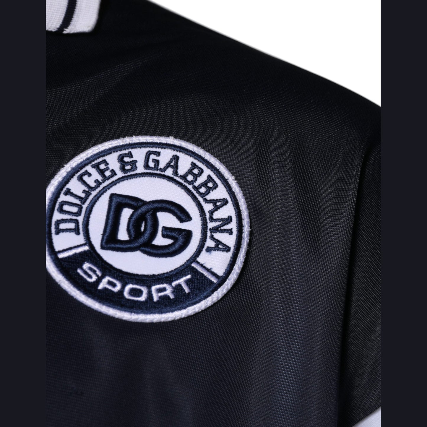 Dolce & Gabbana Blue Logo Jersey Collared Pullover Sweater Dolce & Gabbana
