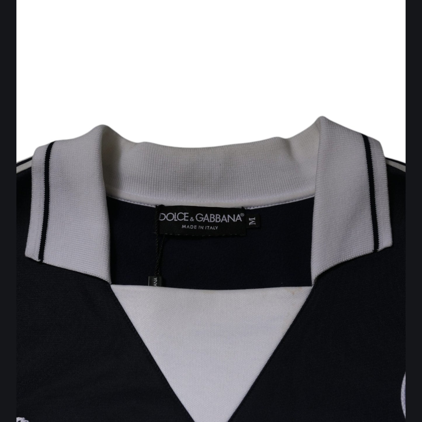 Dolce & Gabbana Blue Logo Jersey Collared Pullover Sweater Dolce & Gabbana