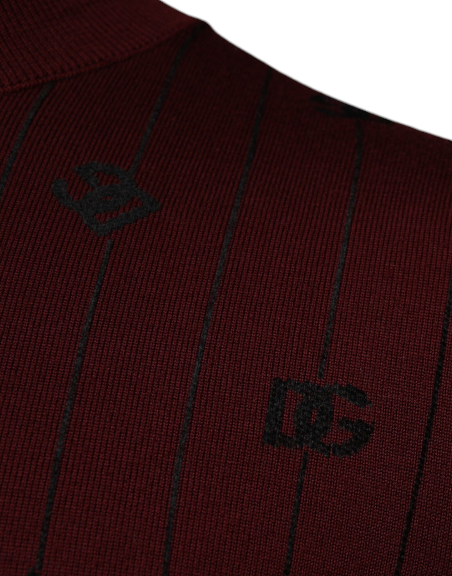 Dolce & Gabbana Maroon Monogram Turtleneck Pullover Sweater Dolce & Gabbana