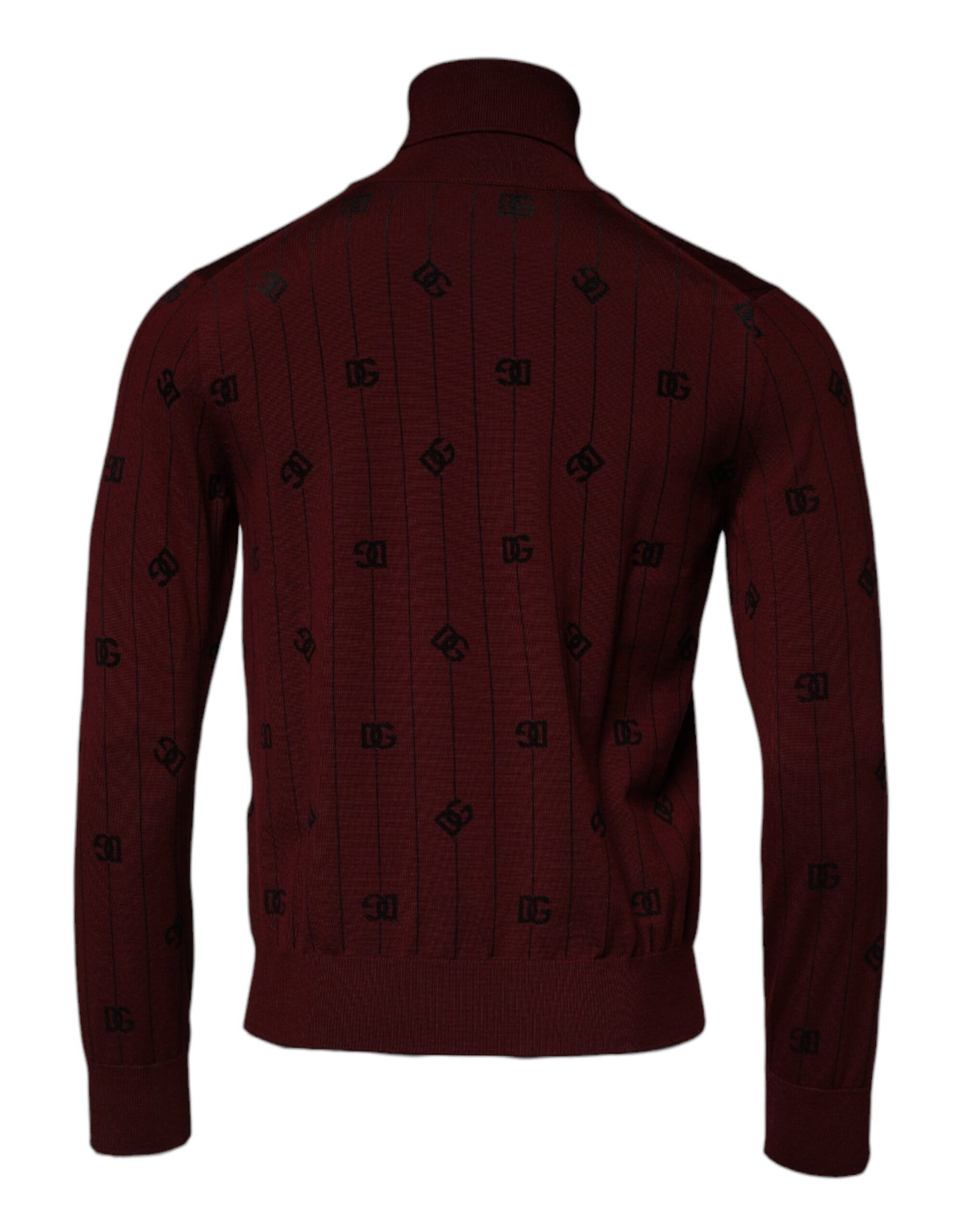 Dolce & Gabbana Maroon Monogram Turtleneck Pullover Sweater Dolce & Gabbana