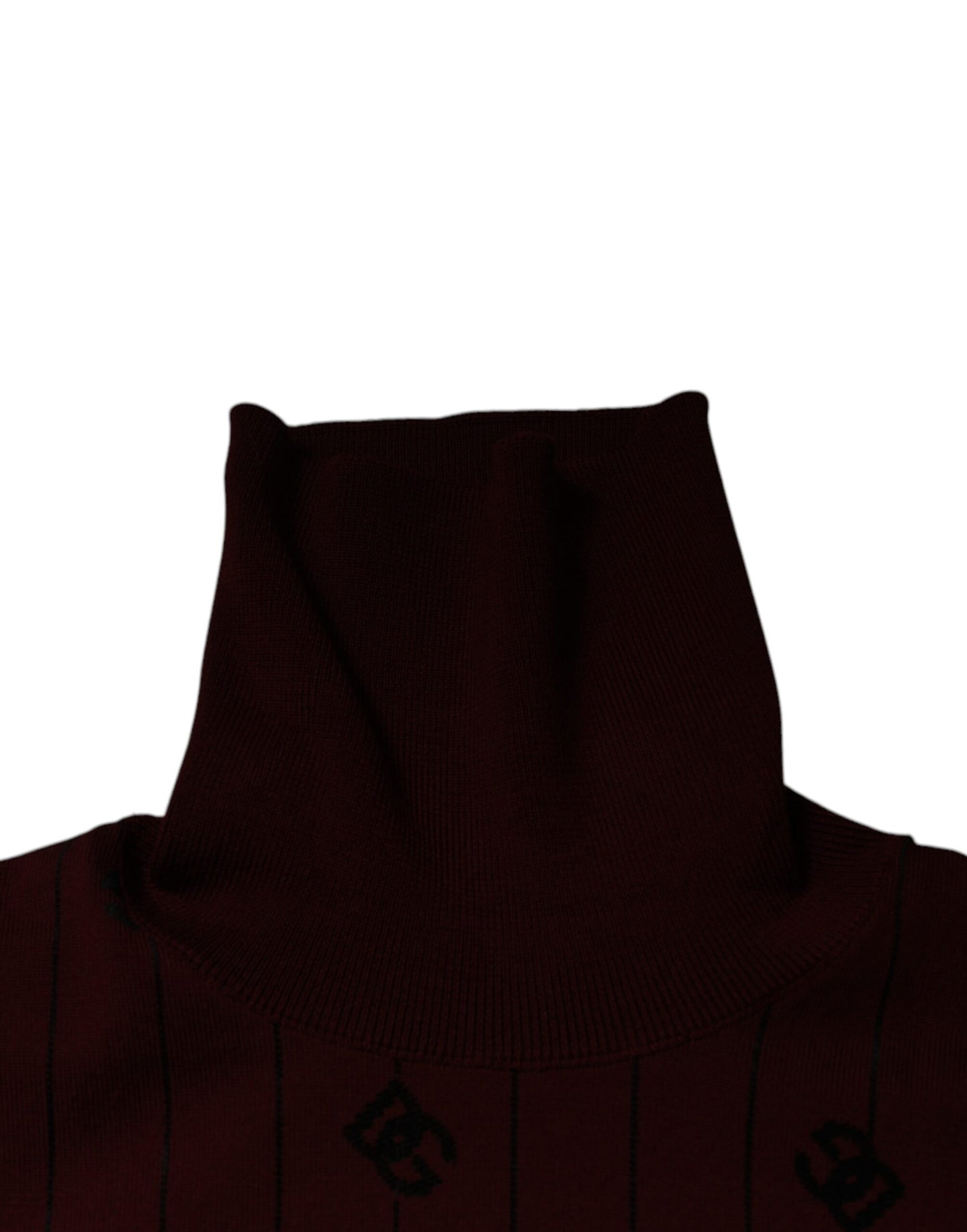Dolce & Gabbana Maroon Monogram Turtleneck Pullover Sweater Dolce & Gabbana