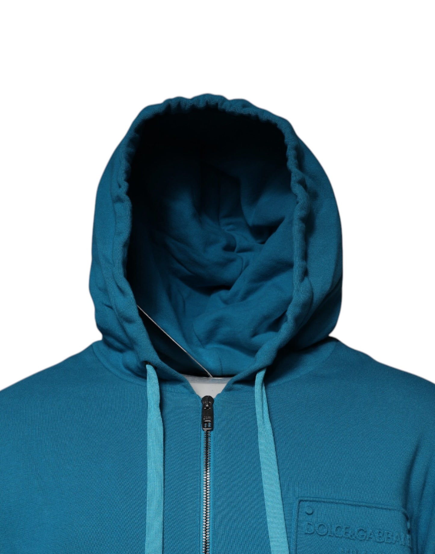 Dolce & Gabbana Blue Logo Cotton Hooded Sweatshirt Sweater Dolce & Gabbana