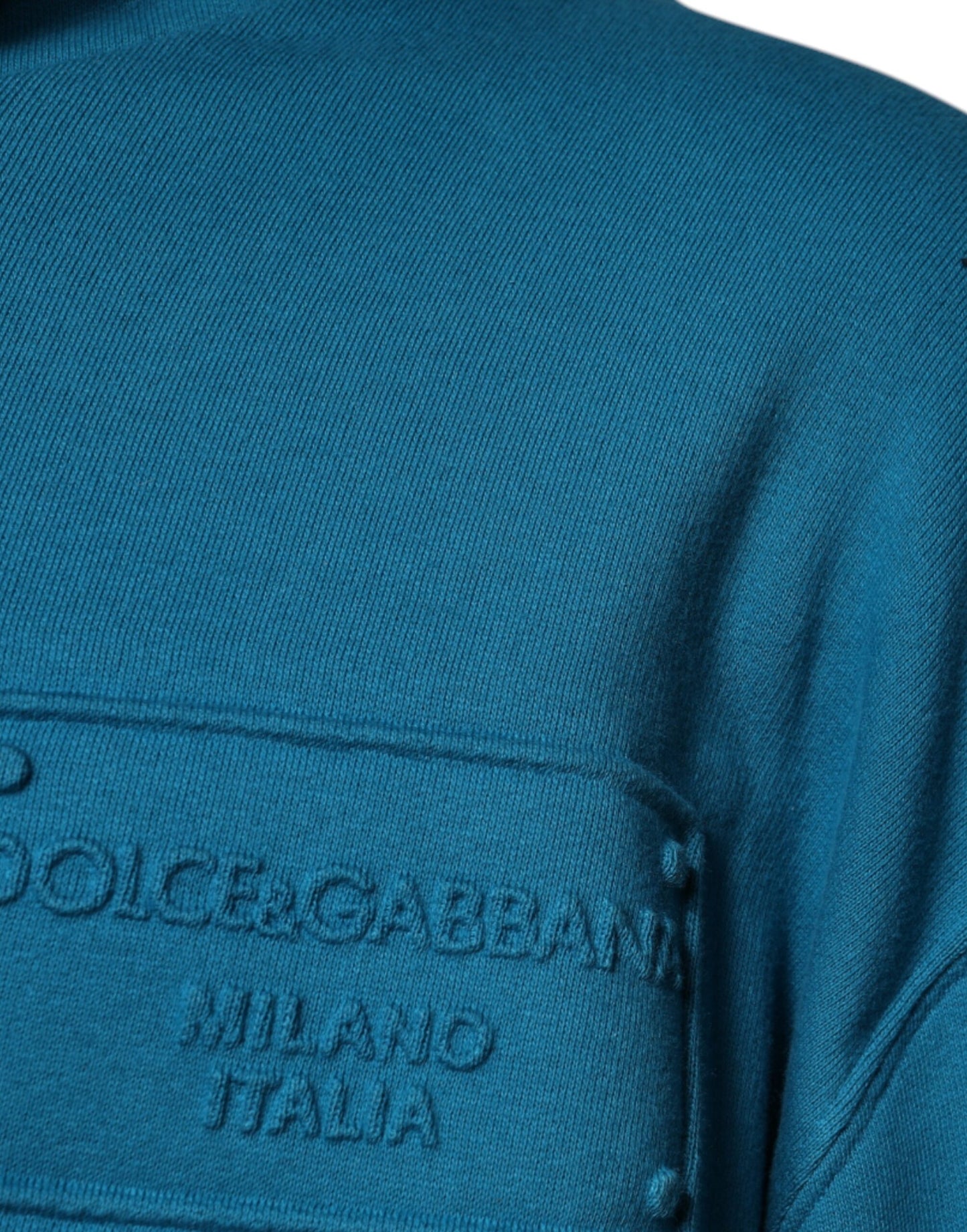 Dolce & Gabbana Blue Logo Cotton Hooded Sweatshirt Sweater Dolce & Gabbana