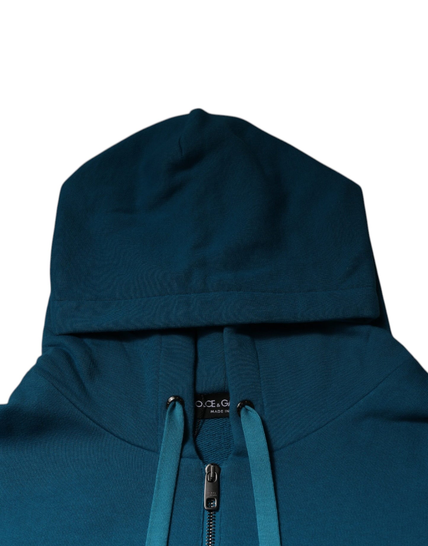 Dolce & Gabbana Blue Logo Cotton Hooded Sweatshirt Sweater Dolce & Gabbana