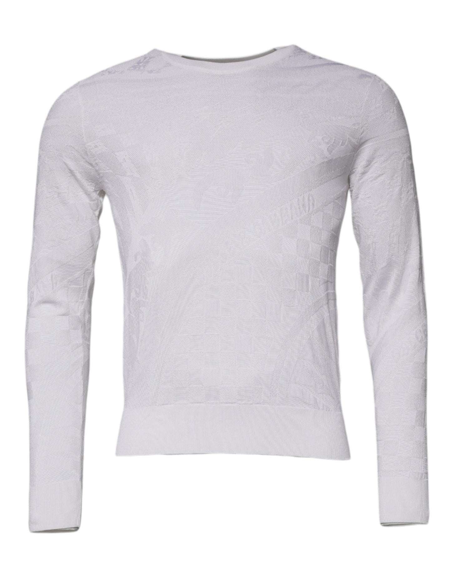 Dolce & Gabbana White Silk Crew Neck Men Pullover Sweater Dolce & Gabbana