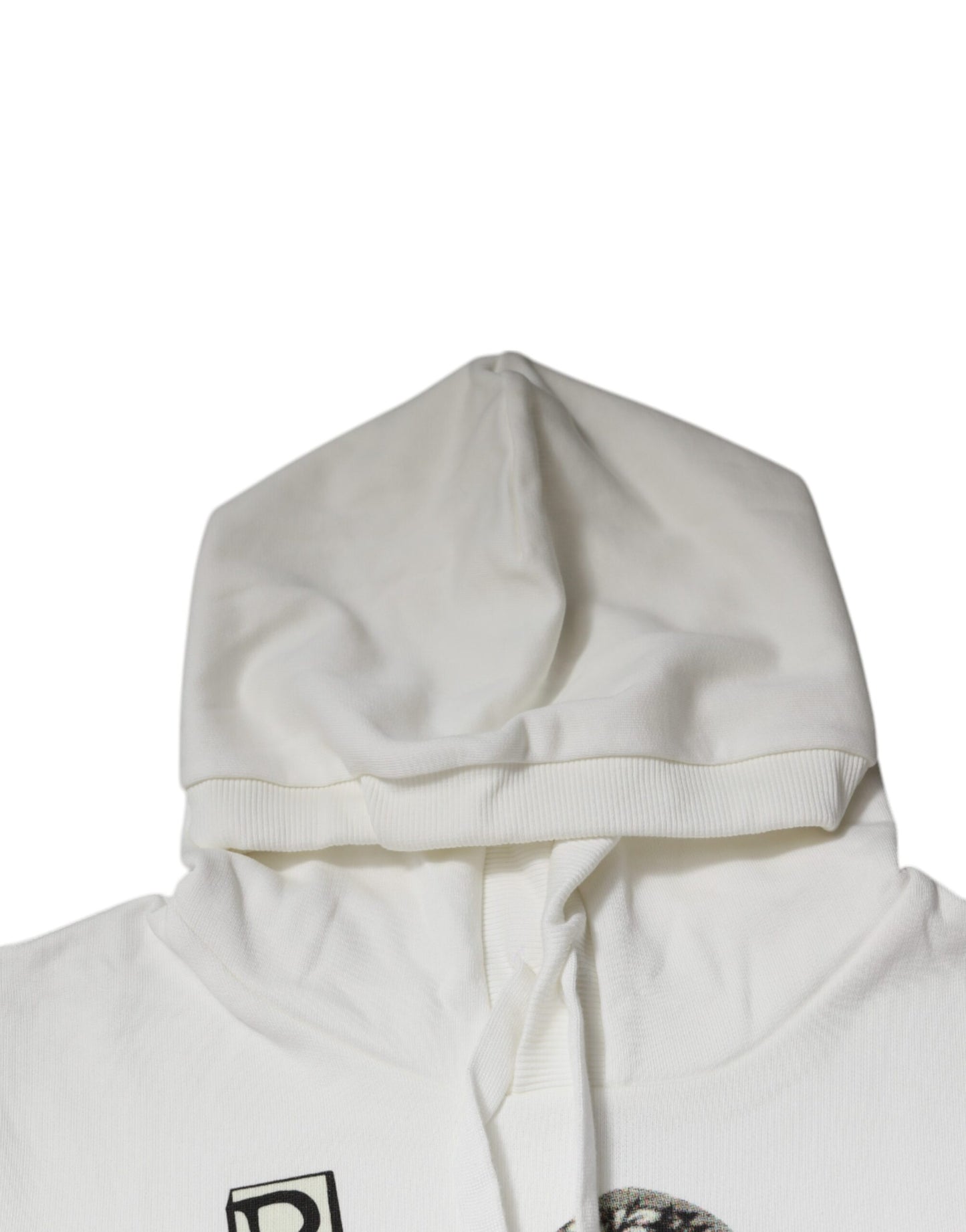Dolce & Gabbana White Caesar Cotton Hooded Pullover Sweater Dolce & Gabbana