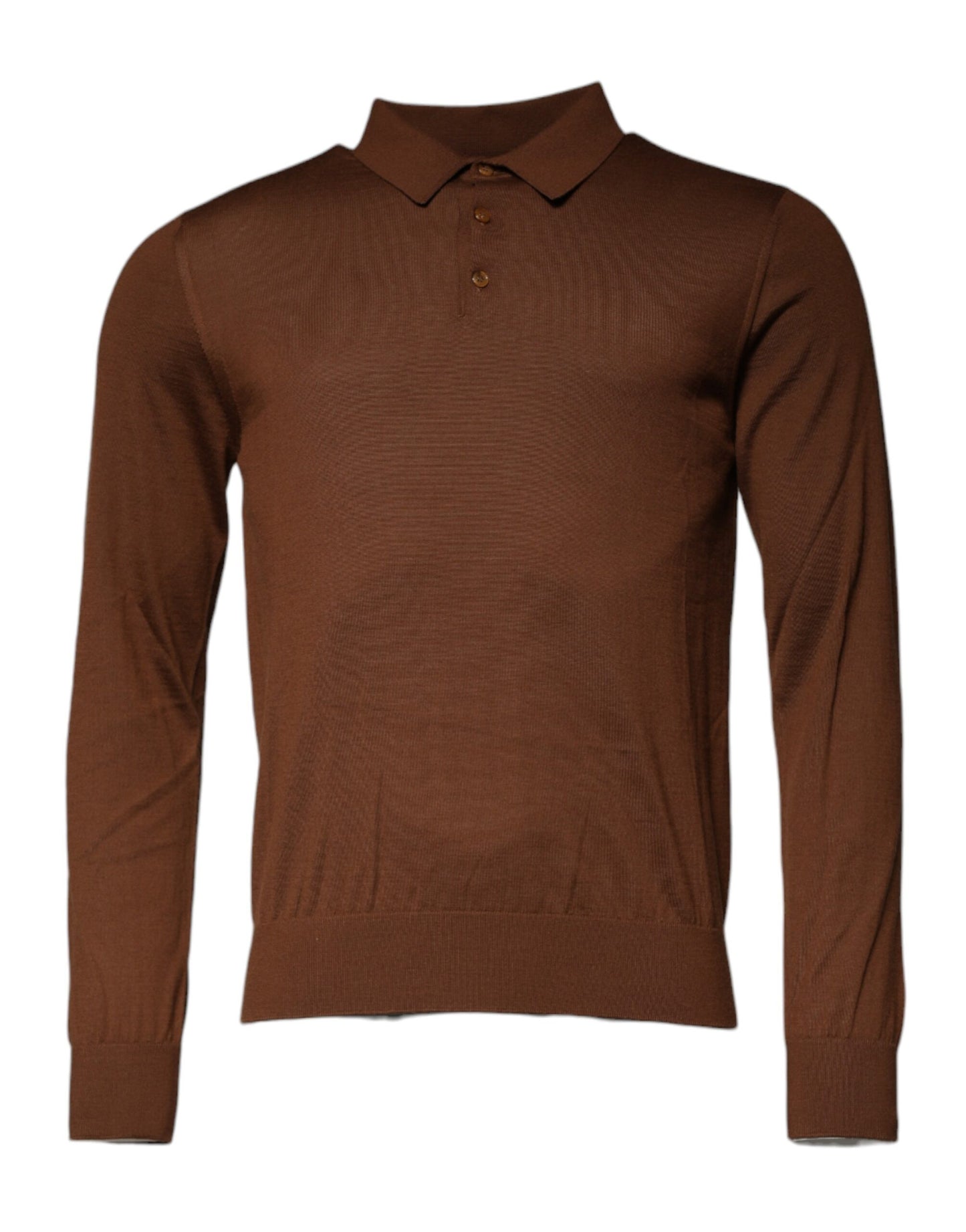 Dolce & Gabbana Brown Cashmere Buttoned Men Pullover Sweater Dolce & Gabbana