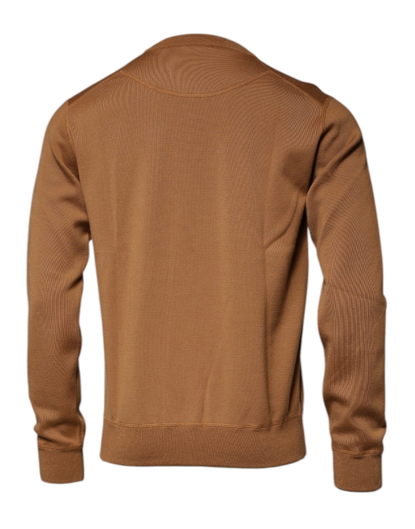 Dolce & Gabbana Brown Logo Plaque Crew Neck Pullover Sweater Dolce & Gabbana