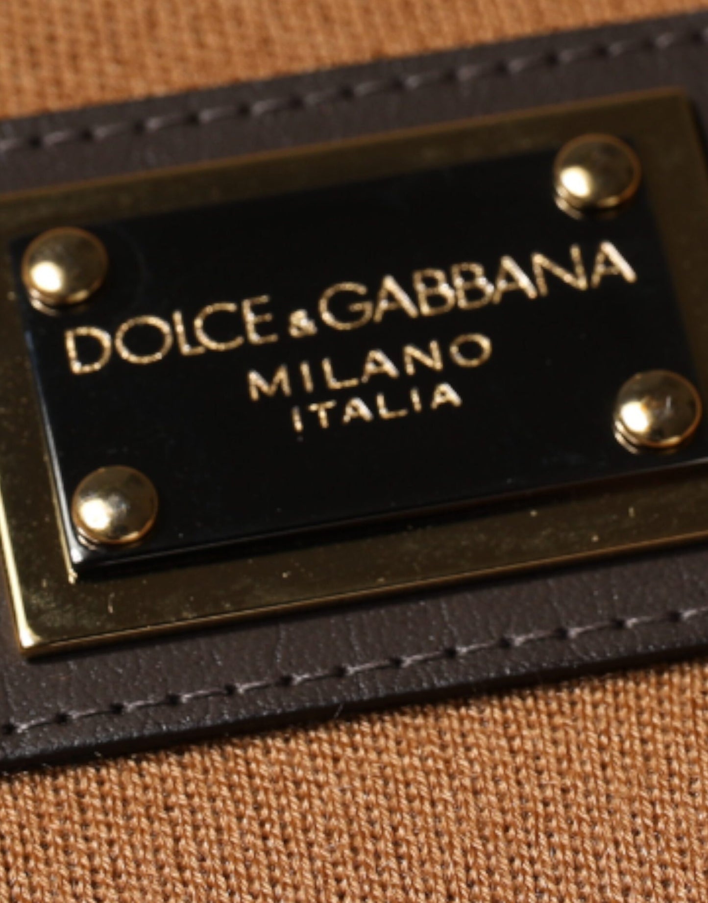Dolce & Gabbana Brown Logo Plaque Crew Neck Pullover Sweater Dolce & Gabbana