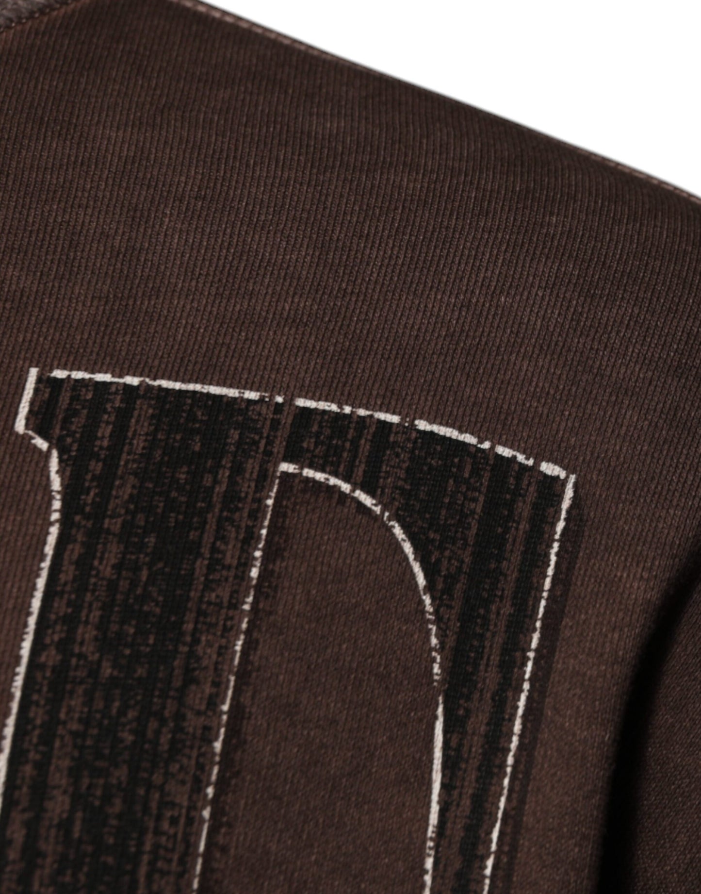 Dolce & Gabbana Brown Logo Print Crew Neck Pullover Sweater Dolce & Gabbana