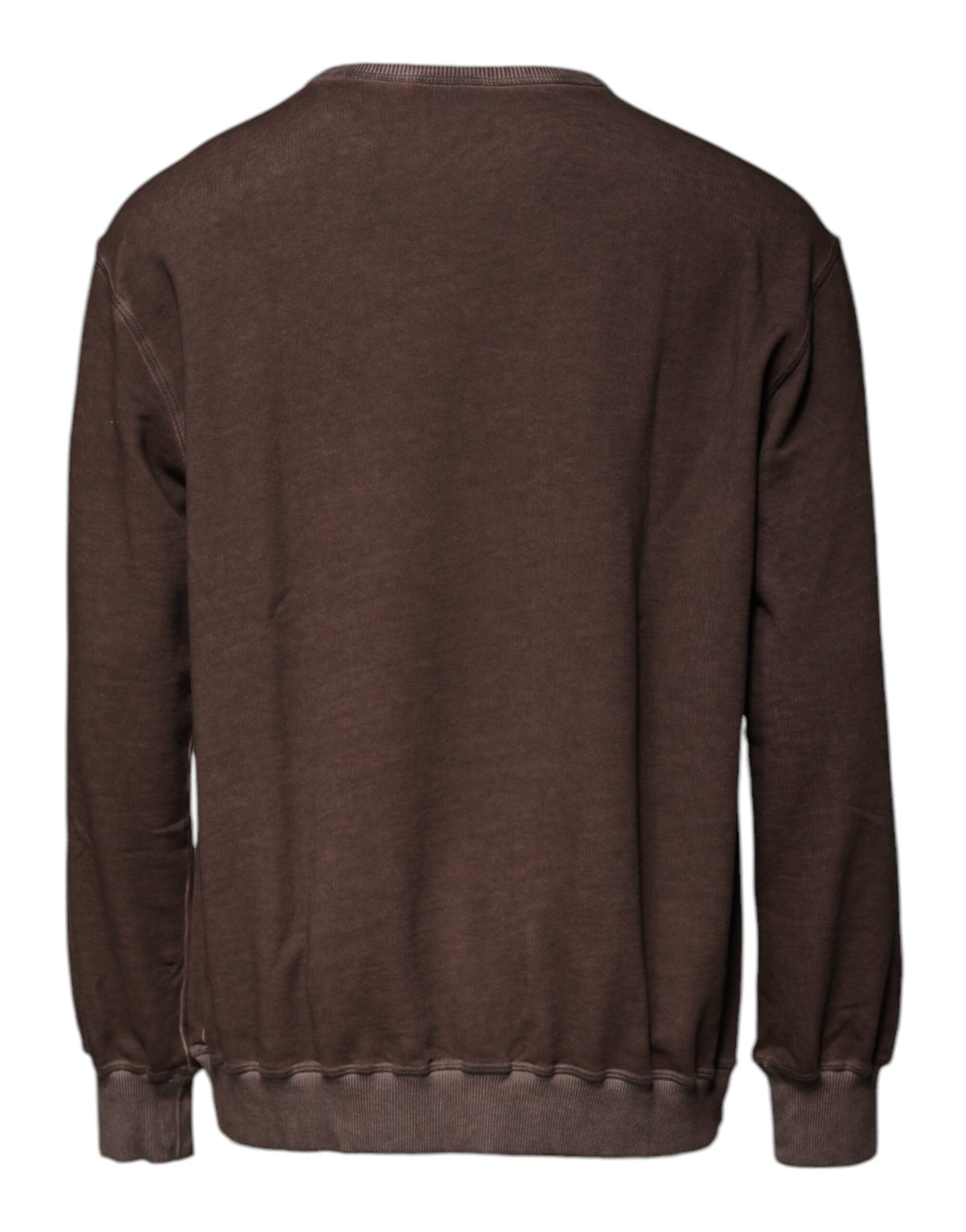 Dolce & Gabbana Brown Logo Print Crew Neck Pullover Sweater Dolce & Gabbana