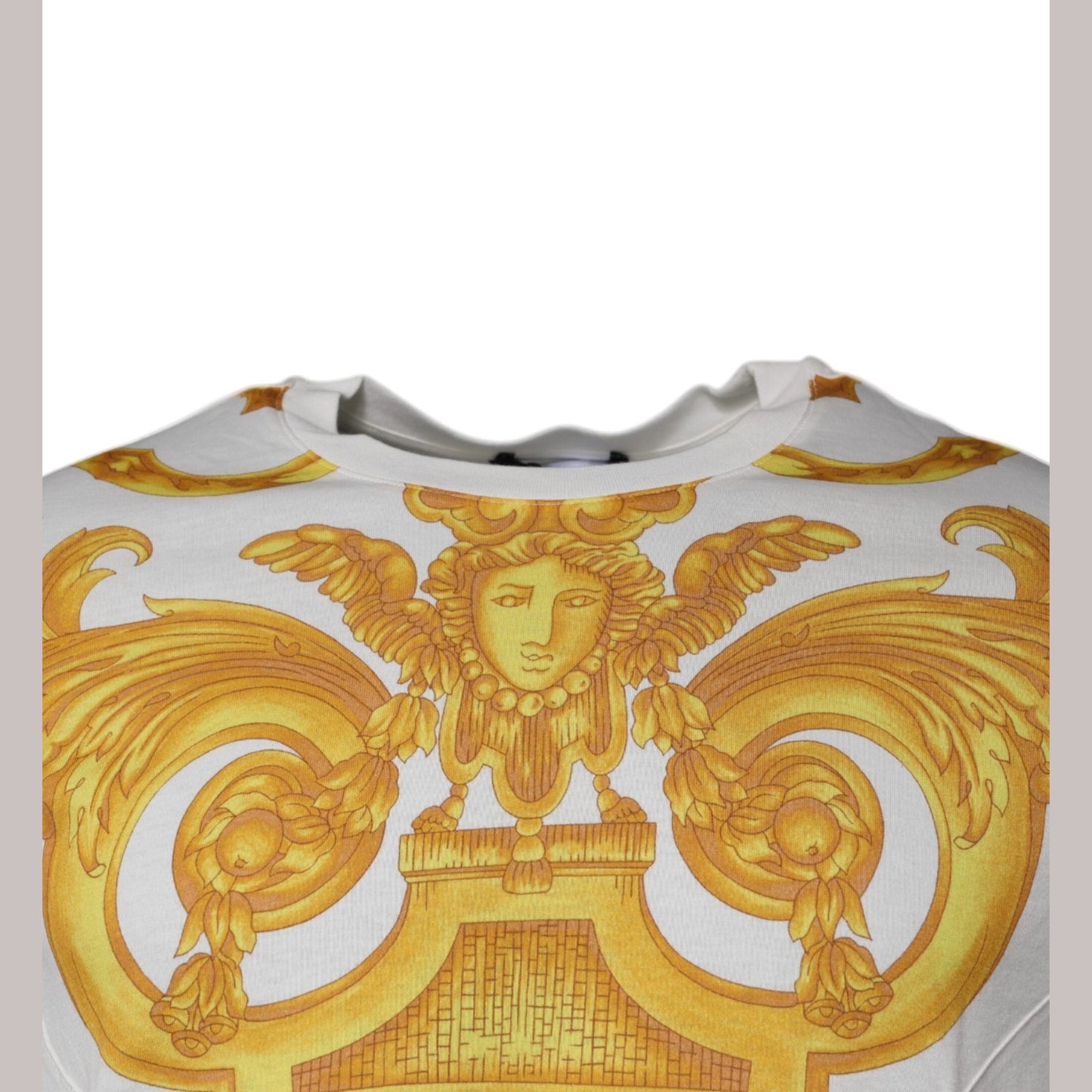 Versace White Medusa Print Cotton Crew Neck T-shirt Versace