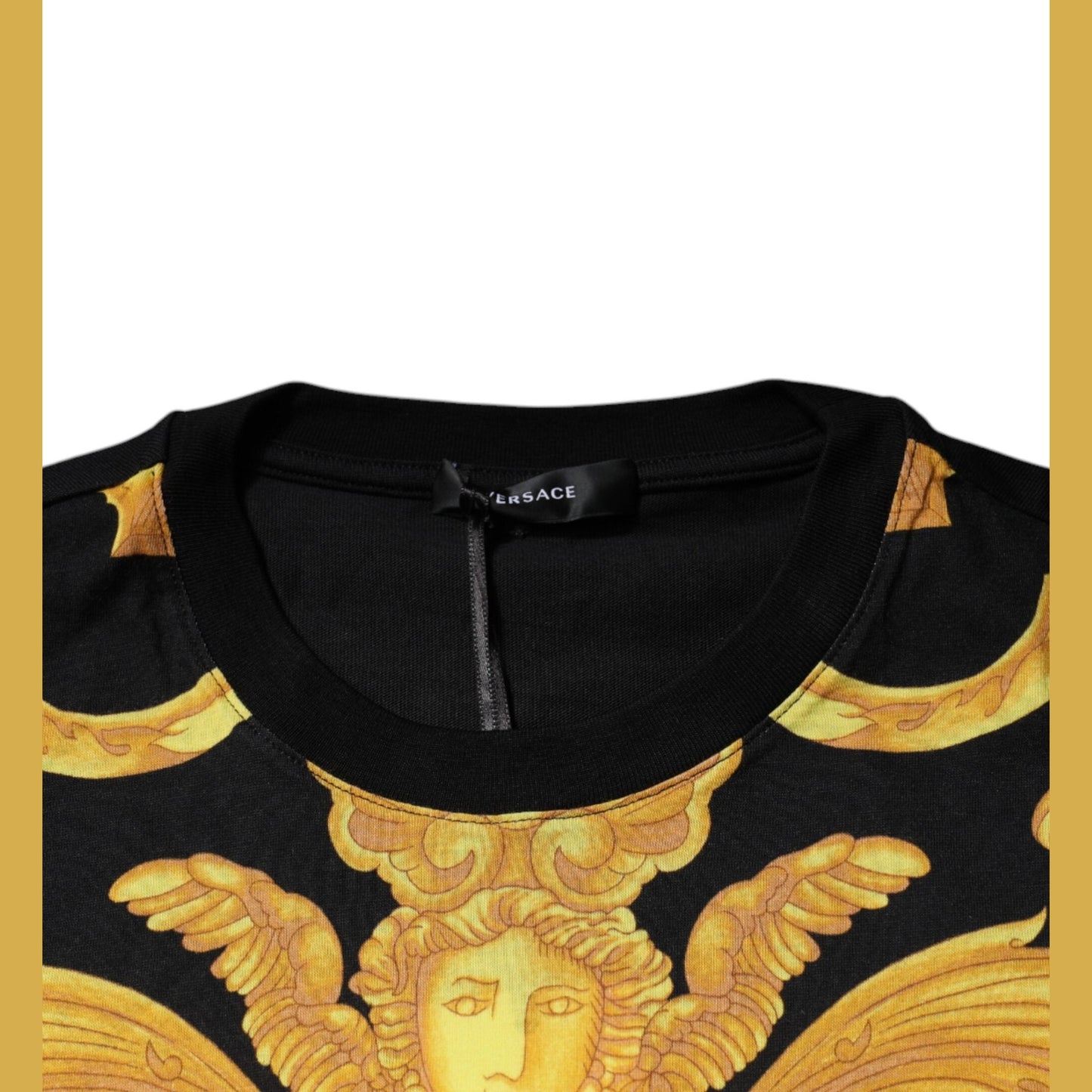Versace Black Medusa Print Cotton Crew Neck T-shirt Versace