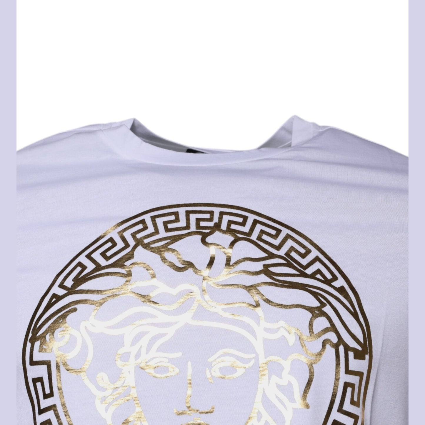 Versace White Medusa Print Cotton Crew Neck T-shirt Versace