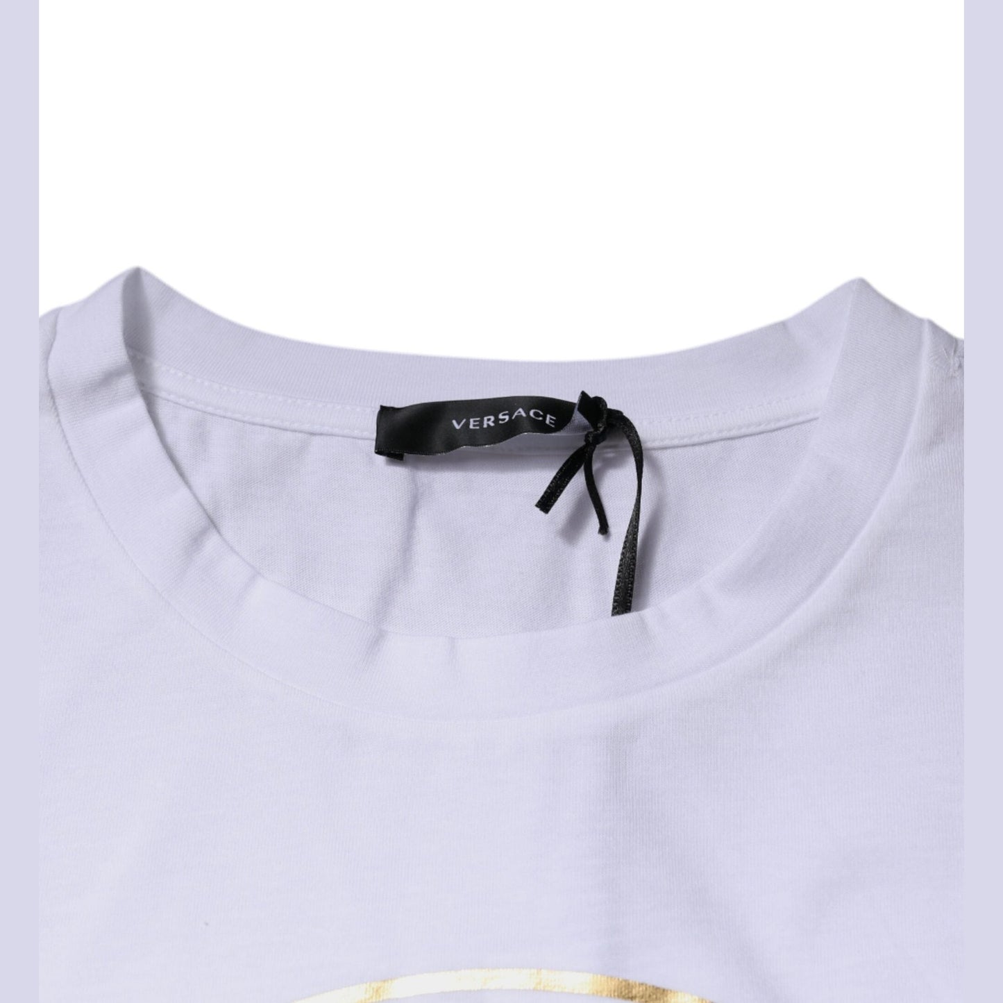 Versace White Medusa Print Cotton Crew Neck T-shirt Versace