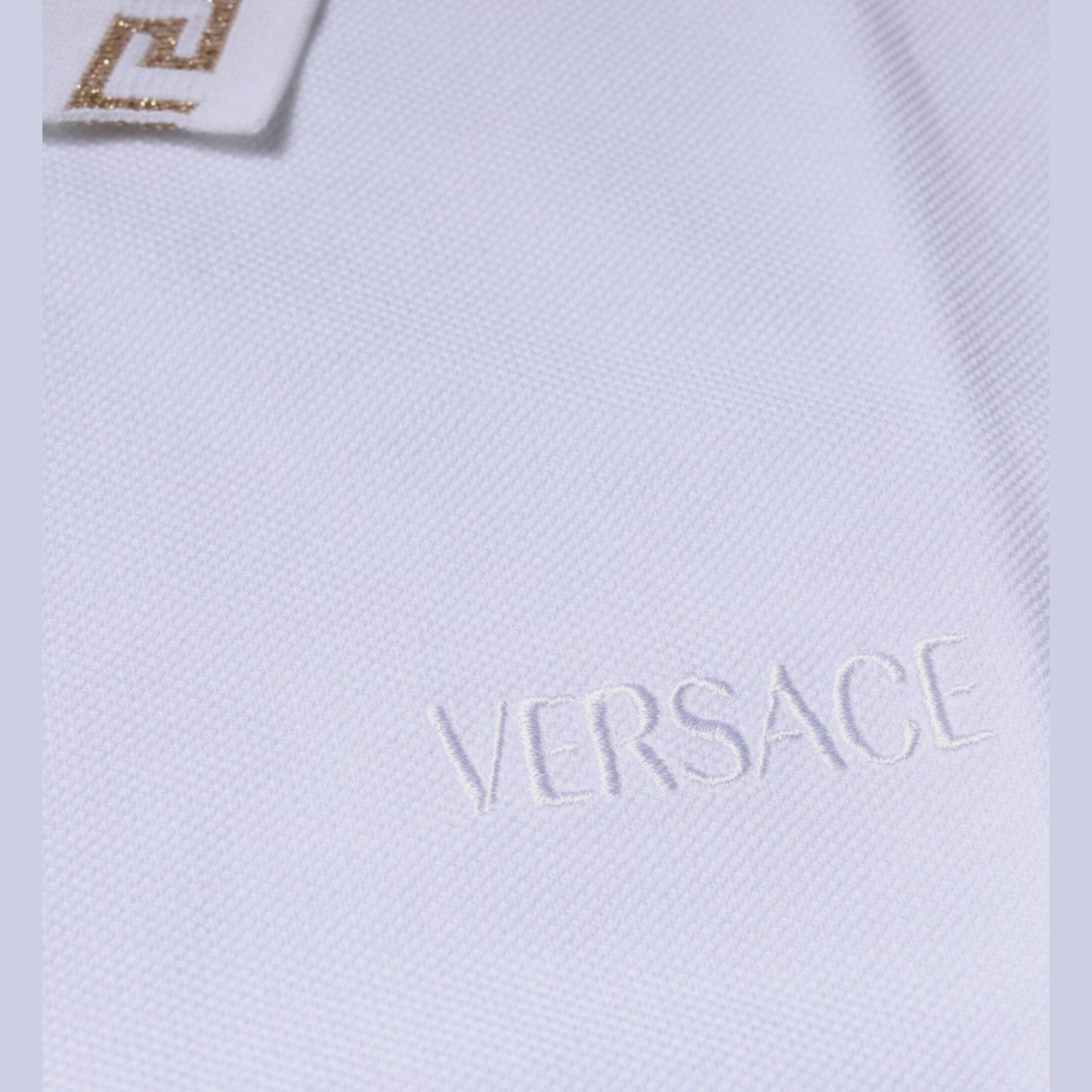 Versace White Viscose Collared Men Polo Short Sleeves T-shirt Versace