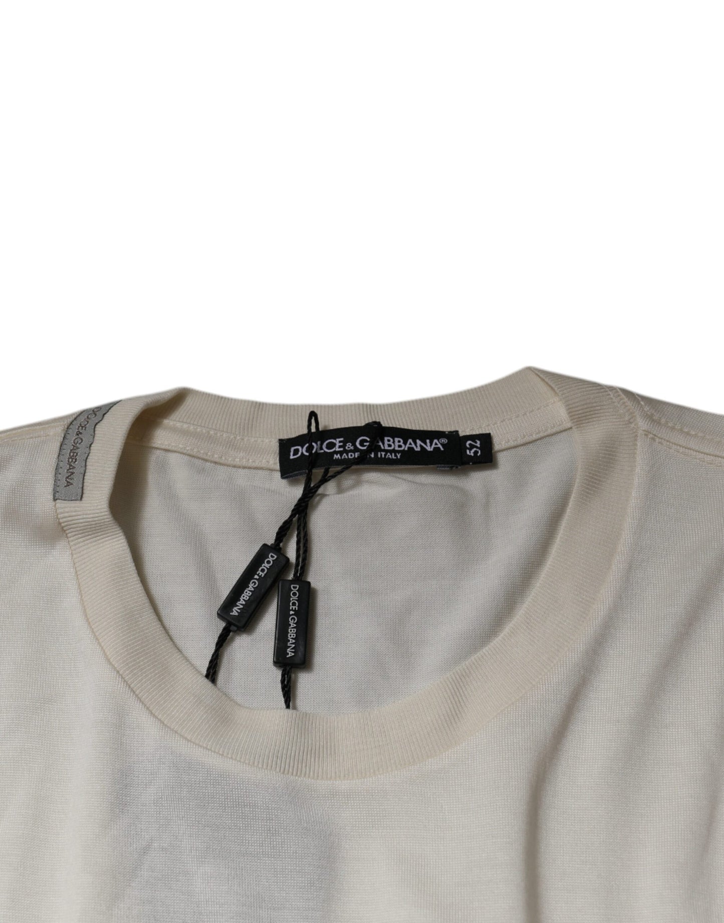 Dolce & Gabbana Off White Crew Neck Short Sleeve T-shirt Dolce & Gabbana