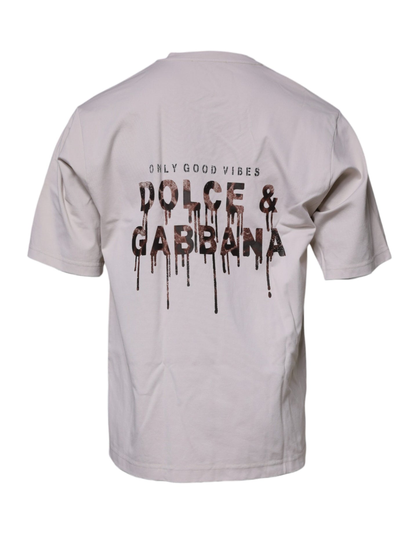 Dolce & Gabbana Beige DG Logo Crew Neck Short Sleeves T-shirt Dolce & Gabbana