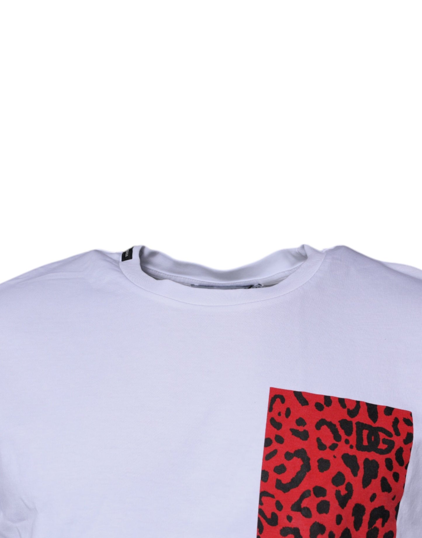 Dolce & Gabbana White Red Leopard Cotton Crew Neck T-shirt Dolce & Gabbana