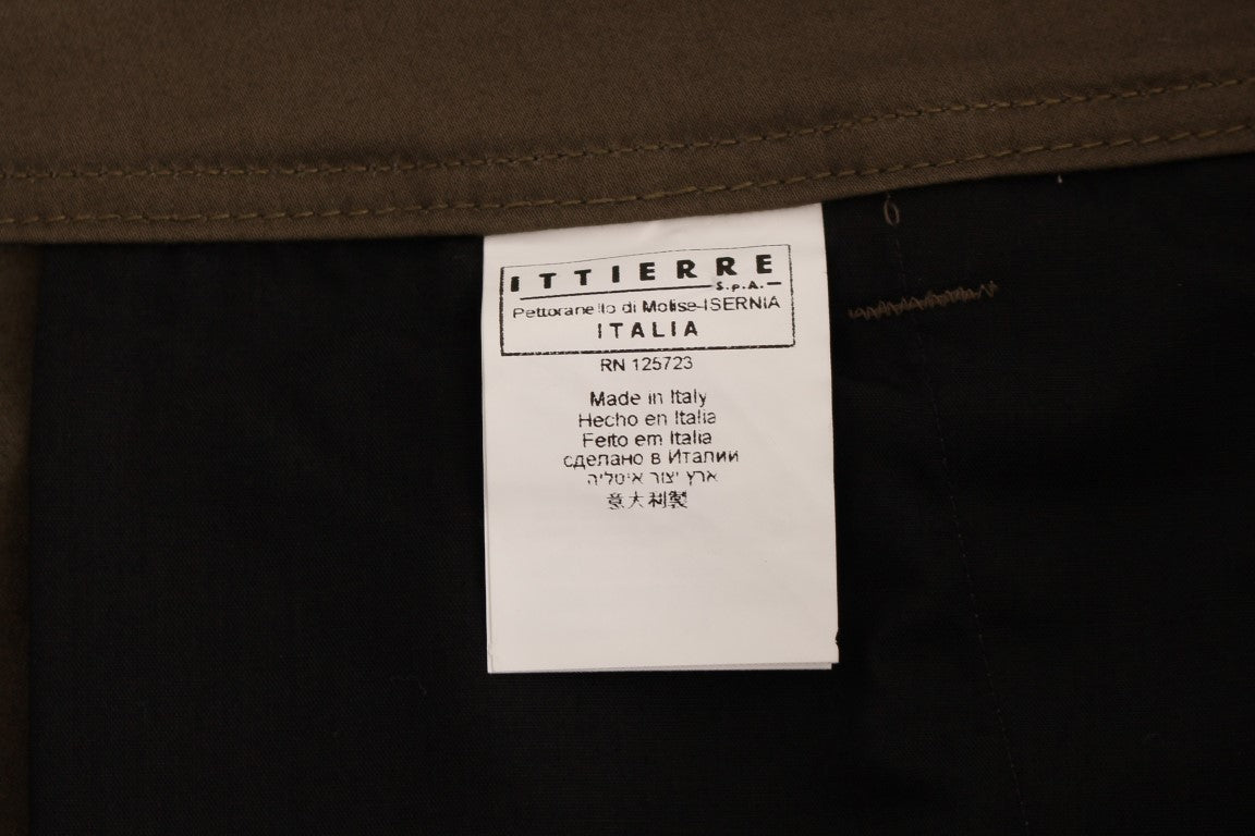 GF Ferre Green Cotton Stretch Comfort Fit Pants GF Ferre