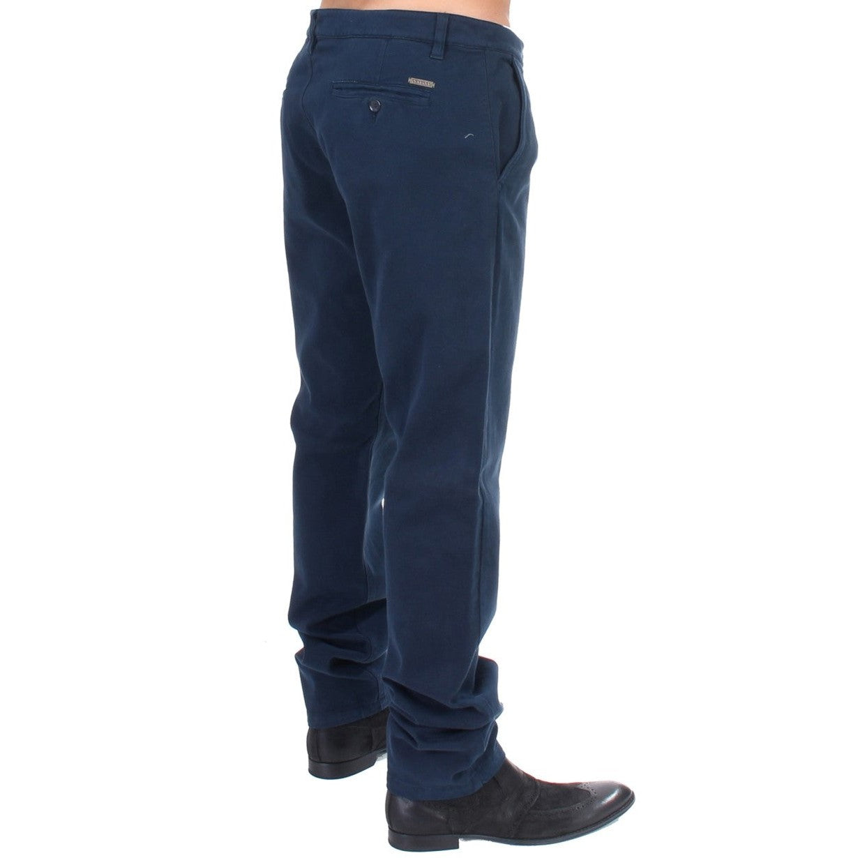 GF Ferre Blue Stretch Straight Fit Pants Chinos