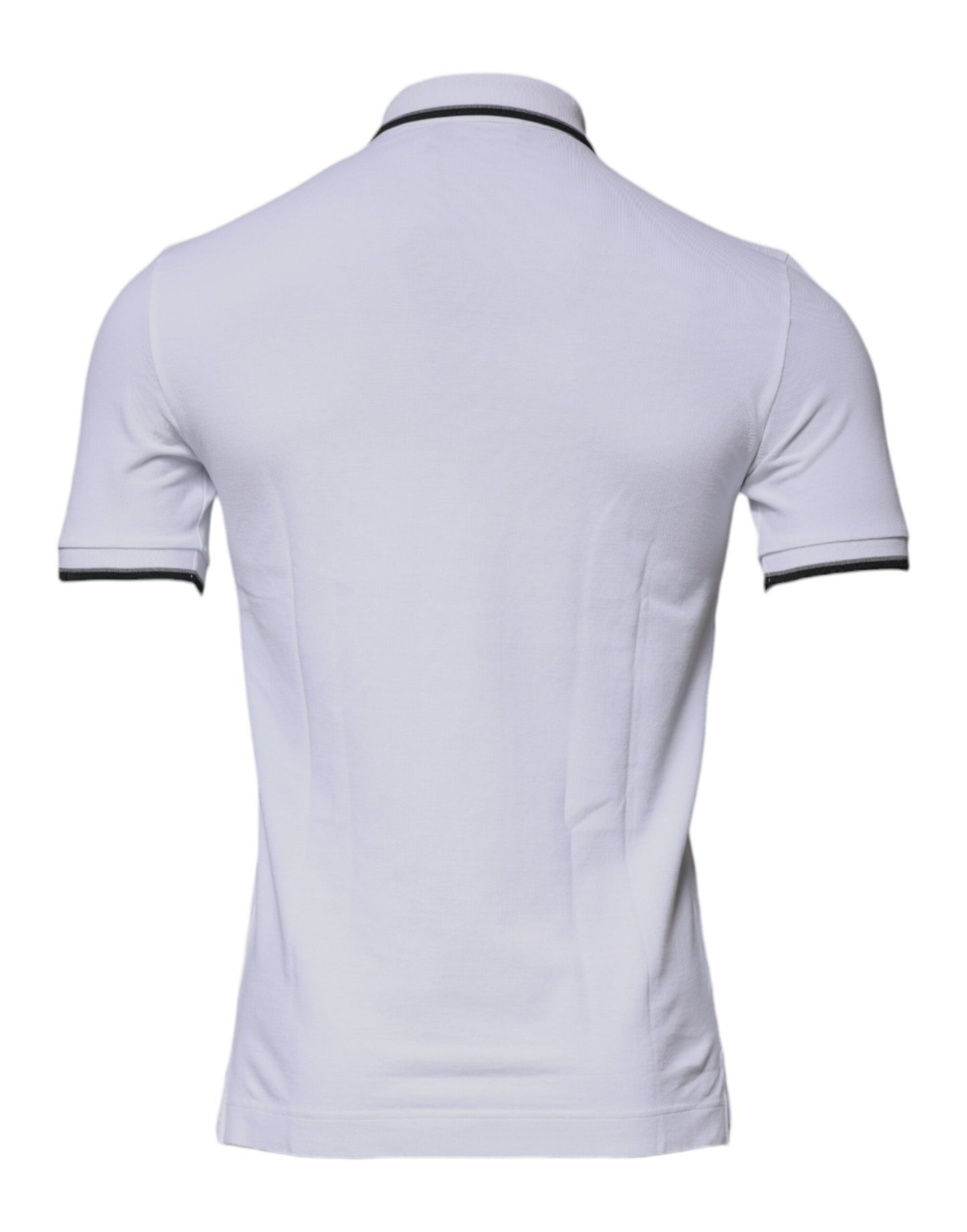 Dolce & Gabbana White Cotton Crown Collared Polo T-shirt Dolce & Gabbana