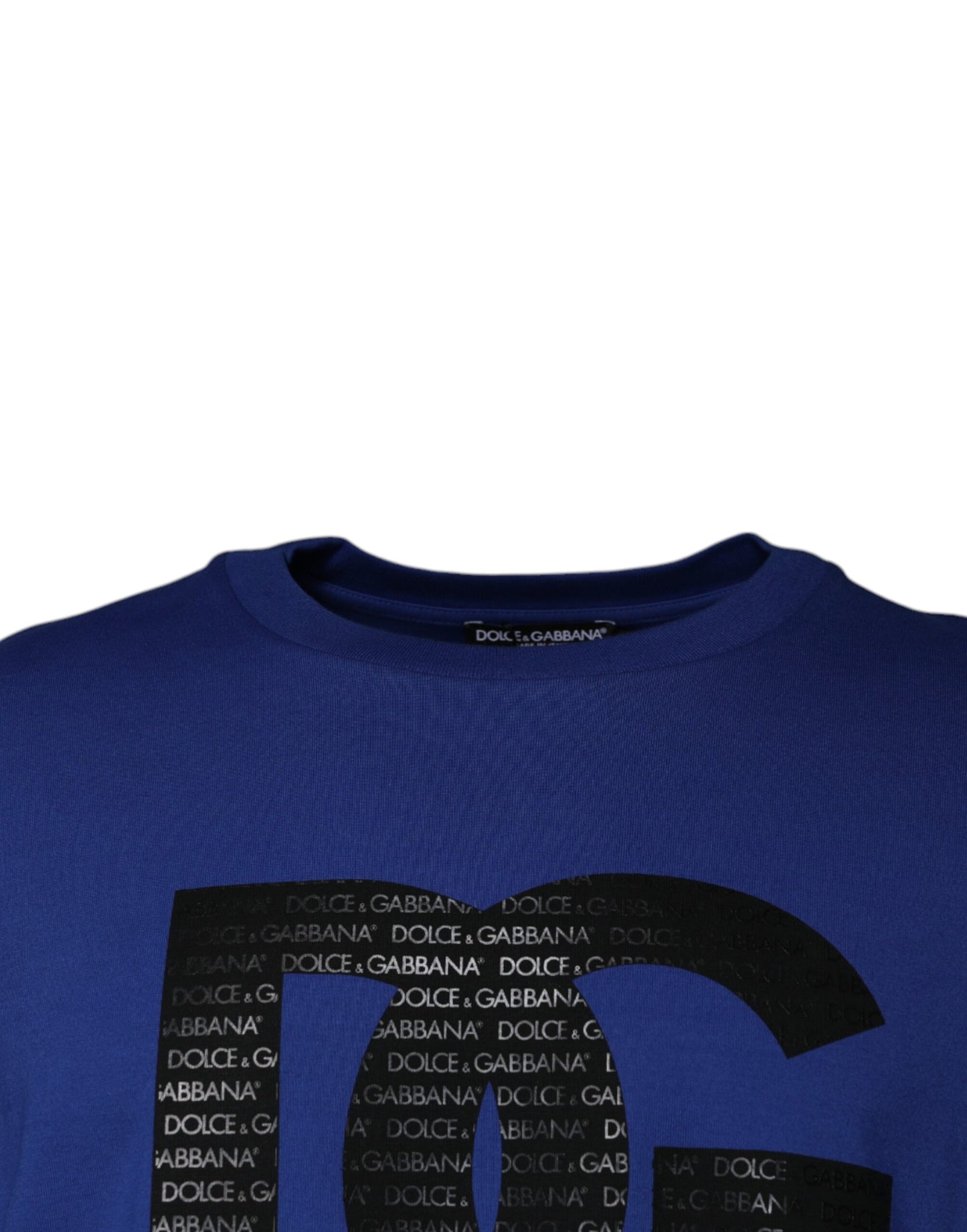 Dolce & Gabbana Blue Logo Print Cotton Men Crew Neck T-shirt Dolce & Gabbana