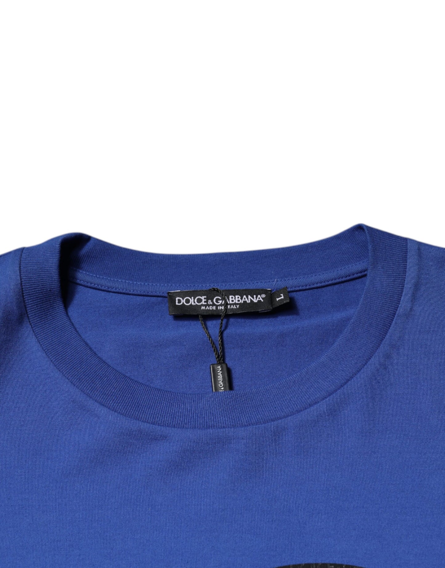 Dolce & Gabbana Blue Logo Print Cotton Men Crew Neck T-shirt Dolce & Gabbana