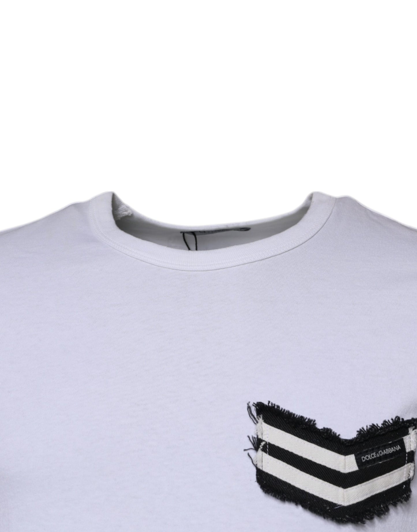 Dolce & Gabbana White Stripes Crew Neck Short Sleeves T-shirt Dolce & Gabbana